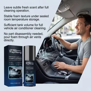 Car air conditioner foam cleaner, 100ml deep cleaning spray for auto fresh scent.