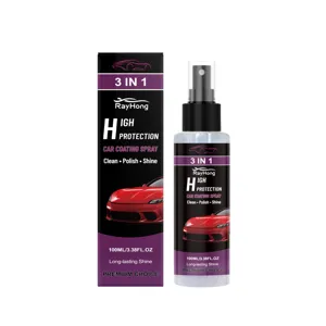 Spray de revestimiento para coche RAYHONG 3 en 1 100ml, limpieza y brillo duradero.