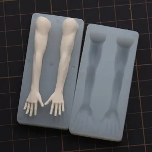 Silicone Body Mold Male Hand Model Resin Casting Mold For DIY Action Figure Craft Sculpting Tool Soft Rubber Mold