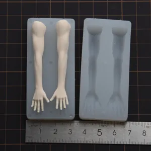 Silicone mold for doll arms and hands DIY craft casting tool for BJD figures and resin.