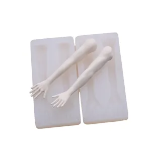 Silicone mold for doll arms and hands, DIY ultra-light clay body casting craft tool.