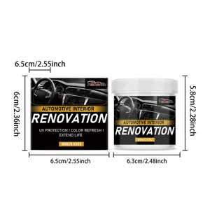 Detailed dimension view showing the size and specifications of the car interior renovation paste.