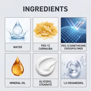 Car interior restoration cream active ingredients infographic showcasing premium quality formulation.