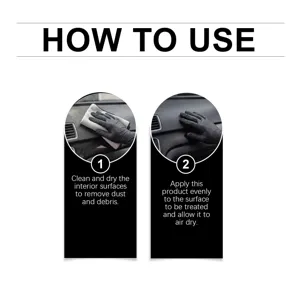 Car interior restoration cream application steps guide and cleaning details.