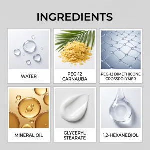 Product ingredient detail card for tire polish paste, displaying key formula components clearly.