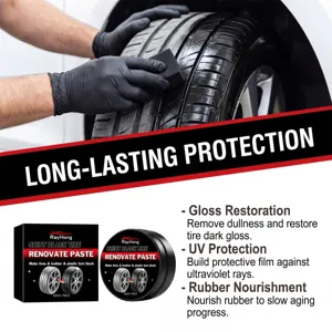 RAYHONG black tire renovate paste for car wheel cleaning and gloss restoration maintenance 50g