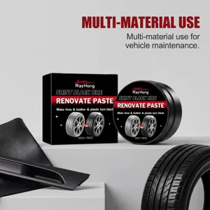 RAYHONG 50g car tire renovate paste for shiny black tires, leather and plastic maintenance.