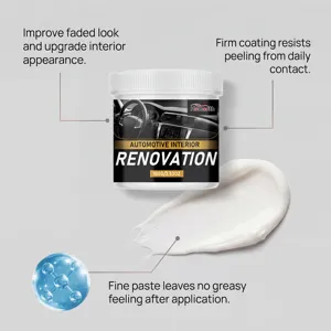 HOMONTH automotive interior renovation paste detail showing white fine cream texture and features.