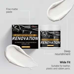 HOMONTH automotive interior renovation cream, 100g matte paste for leather, plastic and rubber parts.