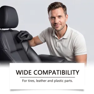 Car leather and tire cleaning paste, wide compatibility for plastic parts and rubber maintenance.
