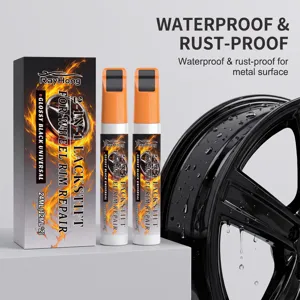Rayhong stylo retouche jante de voiture 2-en-1 pour noir brillant et reparation rayure.