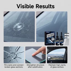 Auto voorruit reparatieset, glas scheur reparatie gereedschap met hars vloeistof voor chip.
