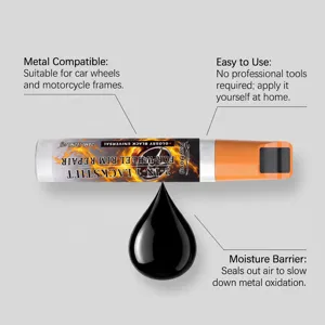 RAYHONG 2-en-1 stylo de retouche pour jante de voiture, efface-rayures noir 24ml.