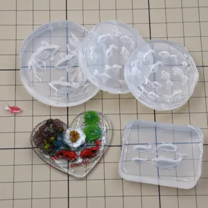 Miniature Goldfish Silicone Mold DIY Ultra Light Clay Nail Art Carving Craft Mold Resin Jewelry Making Mold