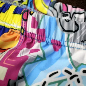 Colorful printed leggings waistband detail high elastic womens fashion pants close up view