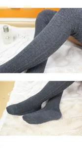 Dark grey cable knit over the knee socks, retro cute cotton long winter thigh high socks.