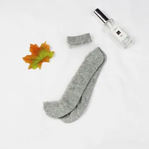 Women's sheer crystal ankle socks, summer thin breathable glass silk socks, grey short socks.
