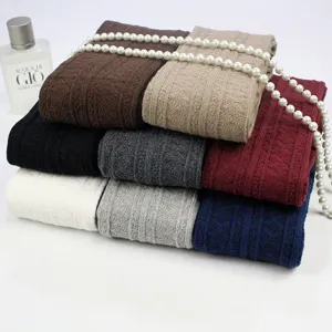 Women autumn winter thick cable knit over the knee socks warm long thigh high cotton socks