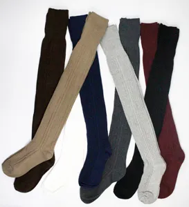 Autumn winter japanese sweet extra long over knee socks cable knit thigh high socks