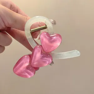 Jelly Herz Haarklammer süß süßes Haaraccessoire ästhetisch rosa Haarglätter Styling Werkzeug
