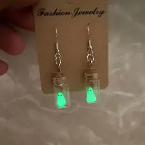 Halloween Leuchtende Geist Mini Glasflasche Ohrhänger Polymerton Teufel Anhänger Halskette Horror Festival Geschenk Schmuck