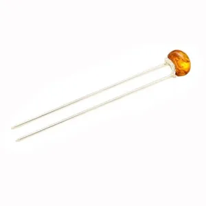 New Chinese minimalist U-shaped hair pin with amber style stone for retro cheongsam wear