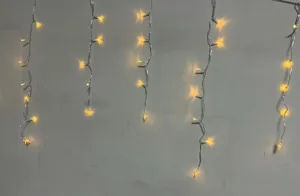 LED icicle curtain string lights warm white fairy lights for Christmas holiday wedding party decoration