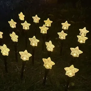 Éclairage de pelouse étoile LED solaire jardin chemin lumière chaude étanche guirlande lumineuse déco