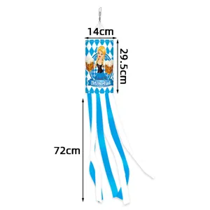 Oktoberfest manga de viento decoración azul blanco rombo bandera colgante jardín fiesta