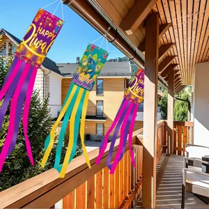 Diwali windzakken buiten hangende decoraties voor feestelijke feest windrichting vlaggen