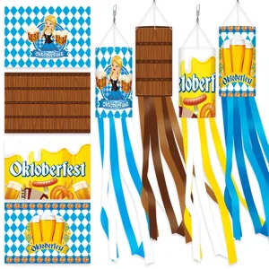 Bandera de manga de viento Oktoberfest alemana decoración colgante fiesta al aire libre