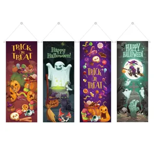 Set di banner sospesi di Halloween decorativi festa di fantasma porta a muro bandiere