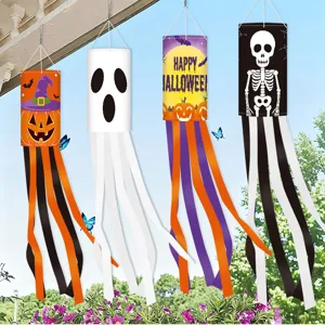 Halloween Windsok Vlag Buiten Hangen Decoratie Pompoen Geest Skelet Tuin Decor