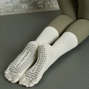 Professional fitness yoga five toe socks mid-tube anti-slip grip Pilates sports socks