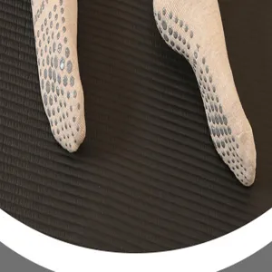 Rutschfeste Yoga Socken für Damen Pilates Fitness Sport mit Noppensohle atmungsaktiv.