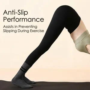 Professionele antislip yogasokken voor dames, halverwege de kuit katoenen pilates sportsokken.