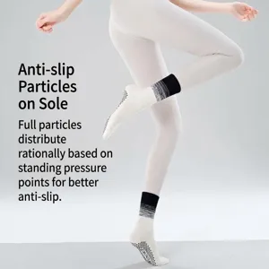 Women non-slip yoga socks with gradient mid-tube design, sweat-absorbing fitness pilates socks