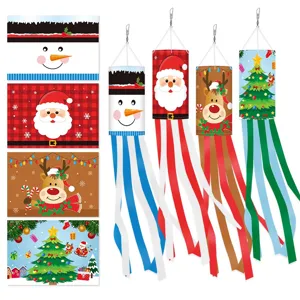 Weihnachten Windsack Flagge Outdoor Hängende Hof Dekoration Schneemann Weihnachtsmann Rentier