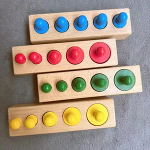 Montessori cylinder blocks wooden toy set early educational puzzle for kids toddlers