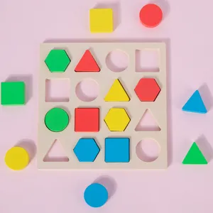 Wooden shape sorter toy for toddlers color sorting and geometric cognitive learning