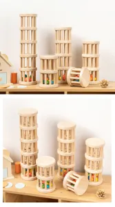 Wooden sensory rainmaker toy set for toddlers early music education and hearing training.