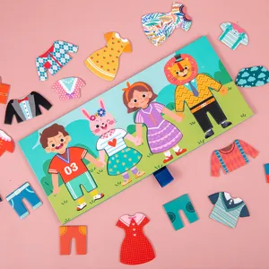 Kinder Holz Ankleide Puzzle Spielzeug fruehe Bildung Kindergarten Matching Lernspiel