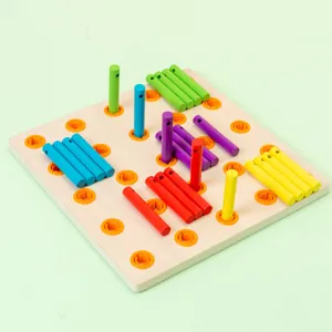 Wooden montessori educational toy pegboard sorting game for kids early skill development