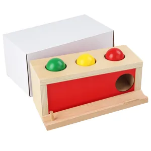 Wooden pounding ball toy early education montessori toy for toddlers learning skills.