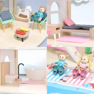 Set mobili per casa delle bambole in legno giocattolo in miniatura per bambini regalo.