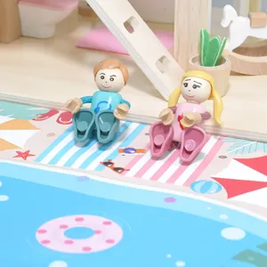 Set mobili casa delle bambole in legno giocattolo di ruolo per bambini regalo di compleanno