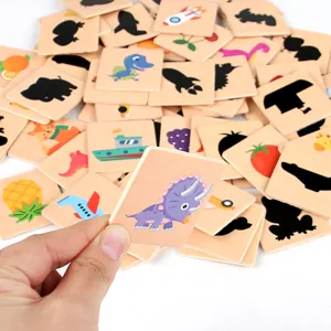 Juego de rompecabezas de emparejamiento de sombras de madera para niños educación principal