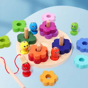 Montessori Holzspielzeug Formensortierung Puzzle und Angelspiel für Kinder Kleinkind