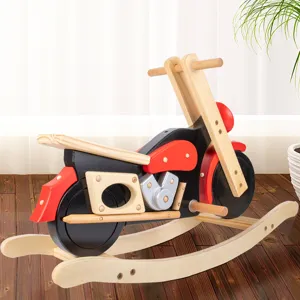 Holz Kinder Motorrad Schaukelpferd Spielzeug für 1-3 Jahre Baby Balance Reitpferd Spielzeug