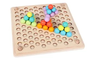 Montessori wooden bead clip game toy for kids fine motor skills training and early education puzzle.